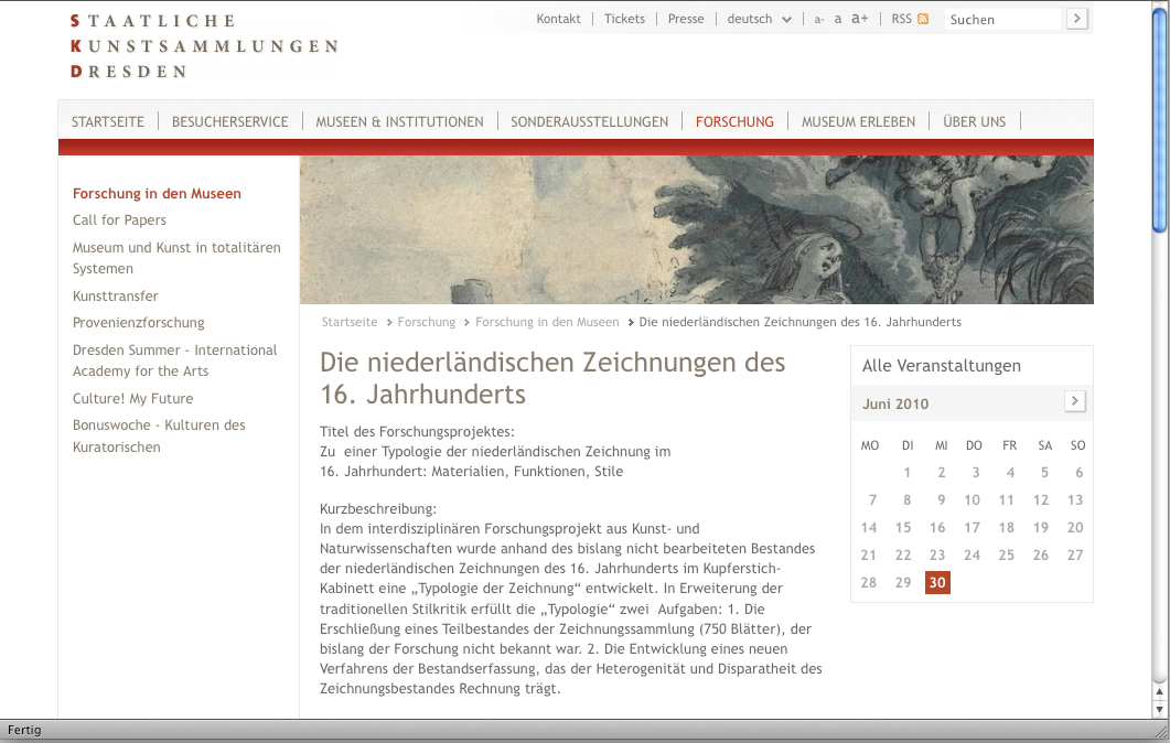Staatliche Kunstsammlungen Dresden; Projekt: Typologie der niederländischen Zeichnung
